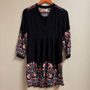 Floreat Anthropologie Women Avery Dress Size XS Embroidered Oversized Tunic Boho
